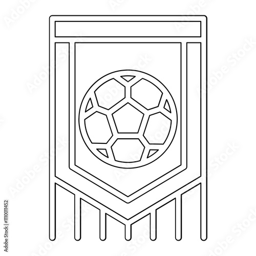 Football club flag icon in line style