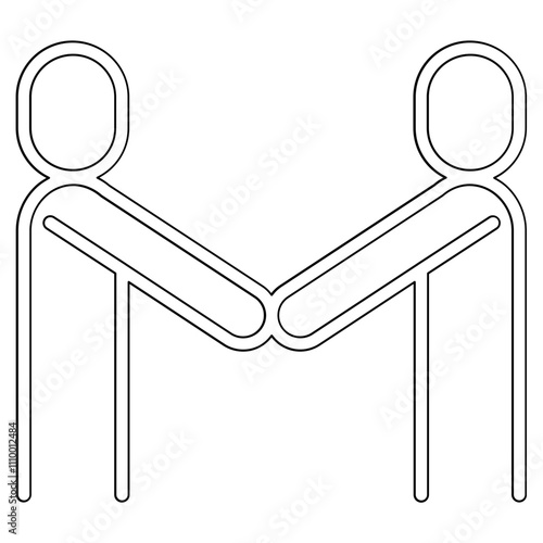 Shake hands icon in line style