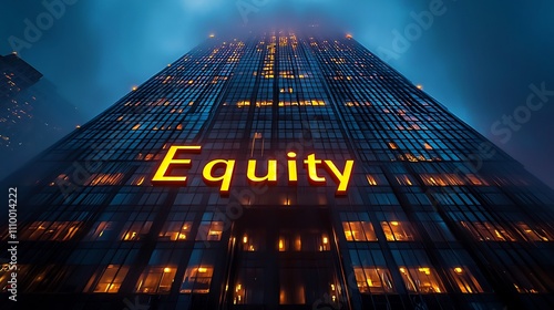 Wallpaper Mural Illuminated Skyscraper Representing the Power of Equity in Driving Business Success Torontodigital.ca