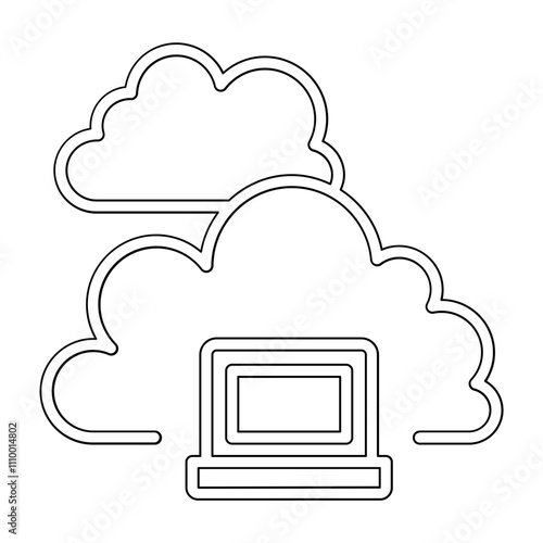 Cloud computing icon in line style