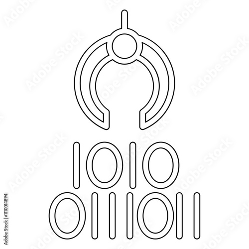 Data selection icon in line style