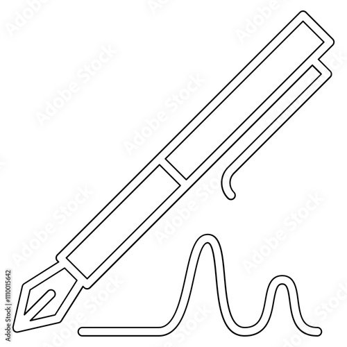 Signature icon in line style