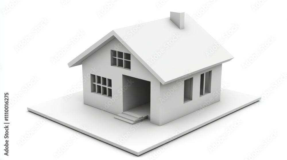 Minimalist White House Model on Bright Surface Minimalist White House Model on Bright Surface