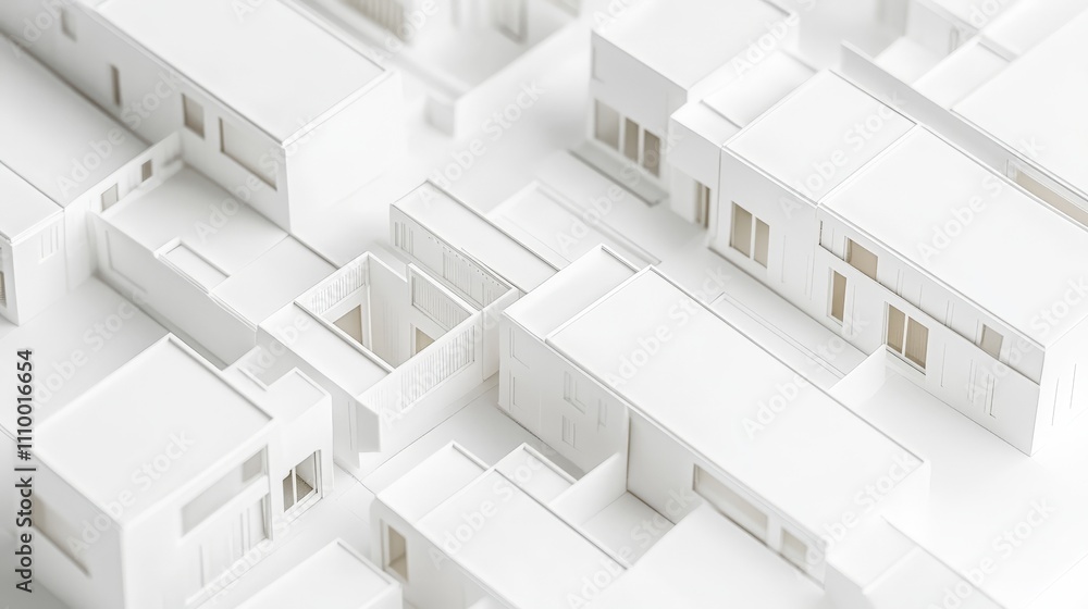 Modern Architectural Model in White Color Scheme Modern Architectural Model in White Color Scheme