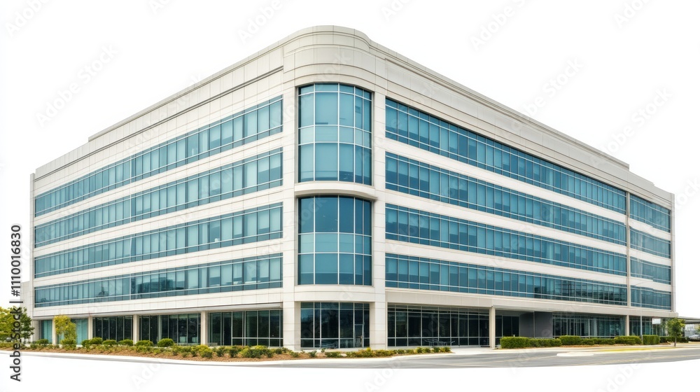 Fototapeta premium Modern Building Facade with Bright Angled View