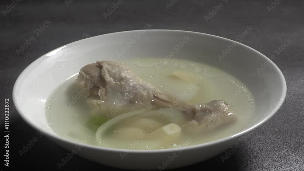Korean chicken soup. chicken soup with garlic.
Korean chicken soup. chicken soup with garlic.