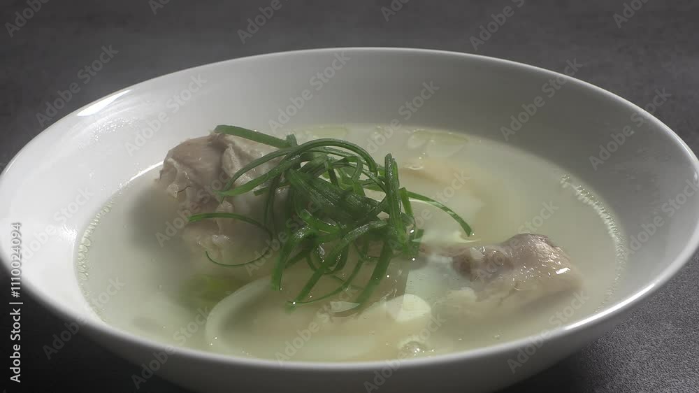 Korean chicken soup. chicken soup with garlic.
Korean chicken soup. chicken soup with garlic.