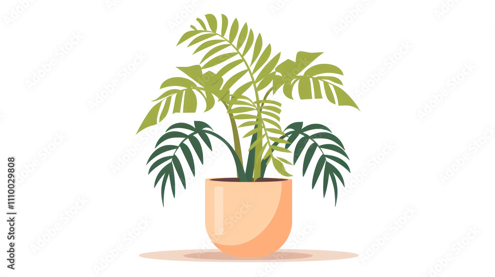 A decorative potted plant with lush green leaves, adding a touch of nature to indoor spaces. A decorative potted plant with lush green leaves, adding a touch of nature to indoor spaces.