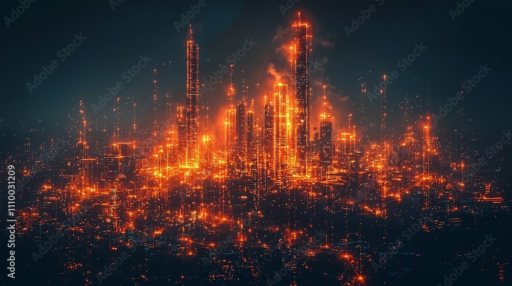 Thriving Factory of the Digital Age A Futuristic Metropolis Blending Physical Goods and Digital Data Streams Thriving Factory of the Digital Age A Futuristic Metropolis Blending Physical Goods and Digital Data Streams