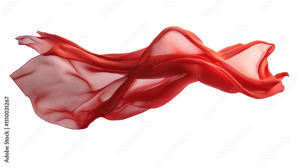 A flowing red fabric gracefully swirls, showcasing its delicate texture and movement, perfect for artistic or design applications. A flowing red fabric gracefully swirls, showcasing its delicate texture and movement, perfect for artistic or design applications.