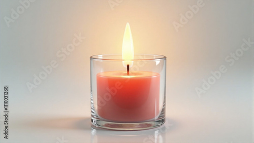 burning candle in the glass