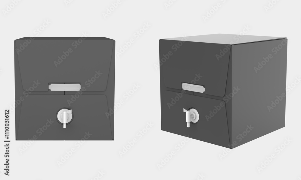 Box with Liquid Mockup Isolated On White Background. 3d illustration Box with Liquid Mockup Isolated On White Background. 3d illustration