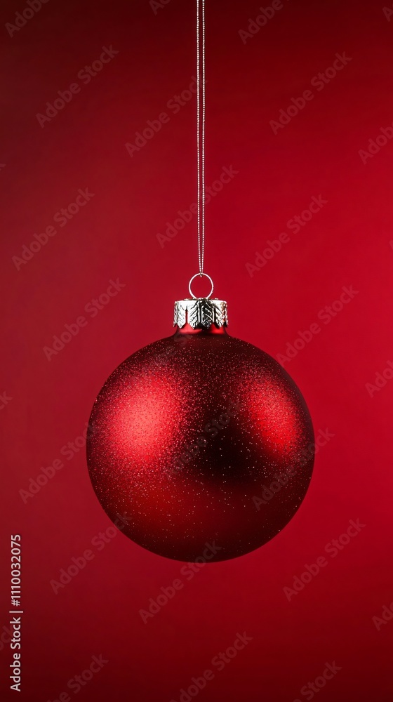 A striking red Christmas ornament sways gently against a vibrant backdrop, perfect for holiday greetings, festive designs, or product showcases in a seasonal context. A striking red Christmas ornament sways gently against a vibrant backdrop, perfect for holiday greetings, festive designs, or product showcases in a seasonal context.