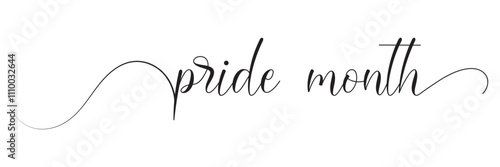 Pride month calligraphy hand lettering. Celebrating Pride Month Web Banner Design Template . Vector illustration. EPS 10