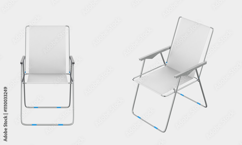 Beach Chair Mockup Isolated On White Background. 3d illustration Beach Chair Mockup Isolated On White Background. 3d illustration