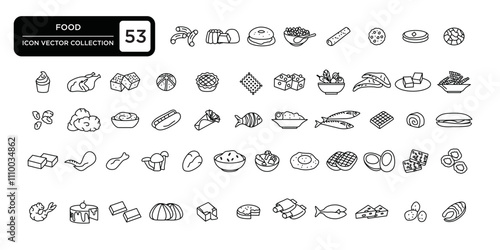 Collection of various food icons, vector icon templates are editable and resizable.