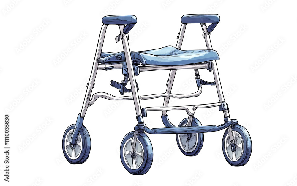 Medical Walker on Transparent Background Medical Walker on Transparent Background