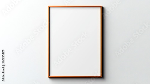 Golden Minimalist Rectangular Frame with Rounded Corners on White Background