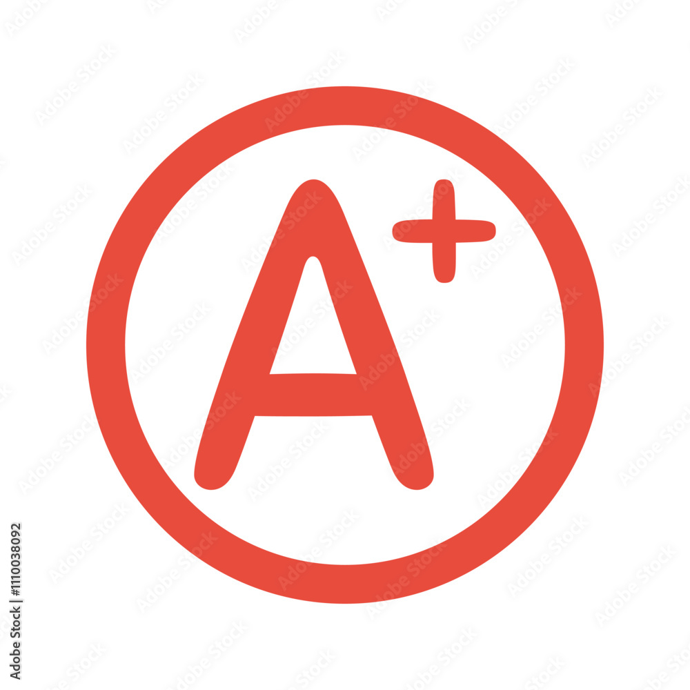 a plus school grade symbol, blood group sign, vector round outline icon a plus school grade symbol, blood group sign, vector round outline icon