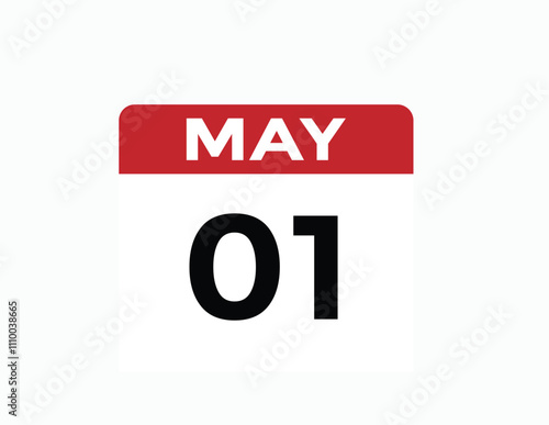  May 1 calendar icon Date Month calendar icon vector illustration