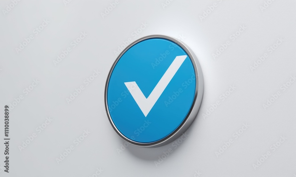 Blue checkmark symbol on white background for digital approval and validation Blue checkmark symbol on white background for digital approval and validation