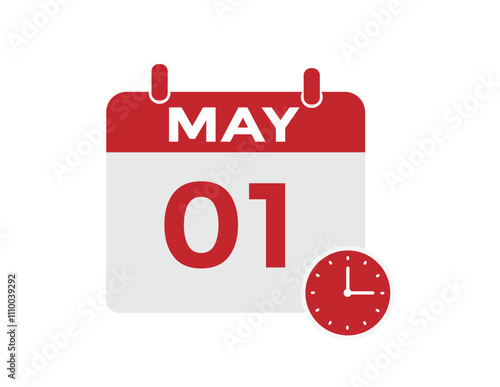  May 1 calendar icon Date Month calendar icon vector illustration