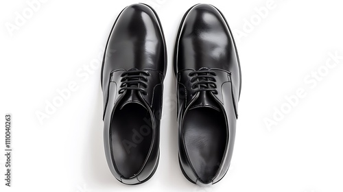 A pair of polished black dress shoes, showcasing elegance and style for formal occasions.