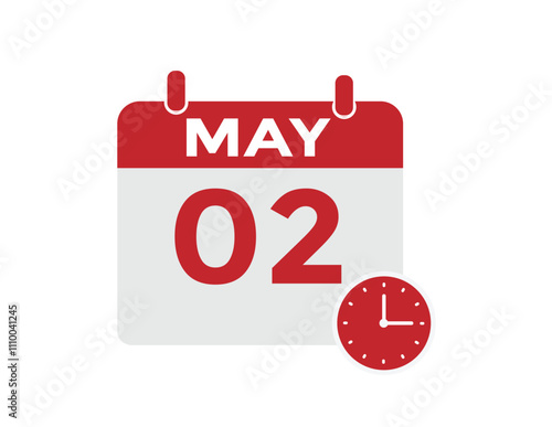  May 2 calendar icon Date Month calendar icon vector illustration