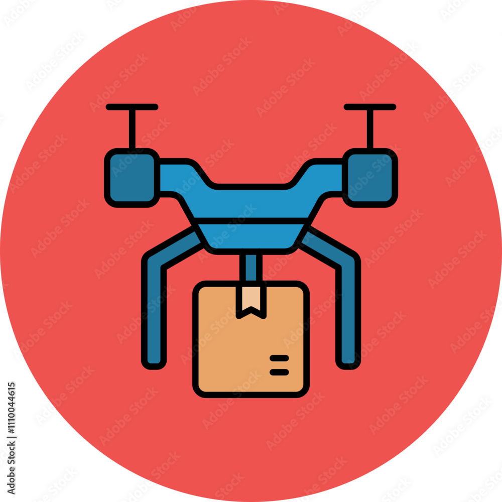 Fototapeta premium Drone Delivery Icon
