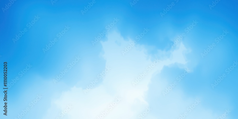 Bright Blue Sky with White Fluffy Clouds, a Serene and Tranquil Background for Design and Photography Bright Blue Sky with White Fluffy Clouds, a Serene and Tranquil Background for Design and Photography
