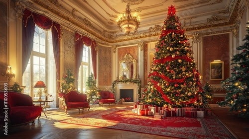 Wallpaper Mural Elegant Christmas Scene in a Festive House Torontodigital.ca