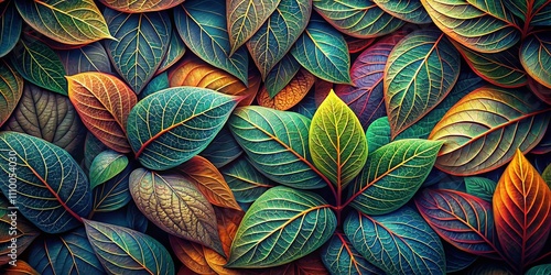 Wallpaper Mural Abstract Aerial Leaf Wallpaper - AI Art Torontodigital.ca