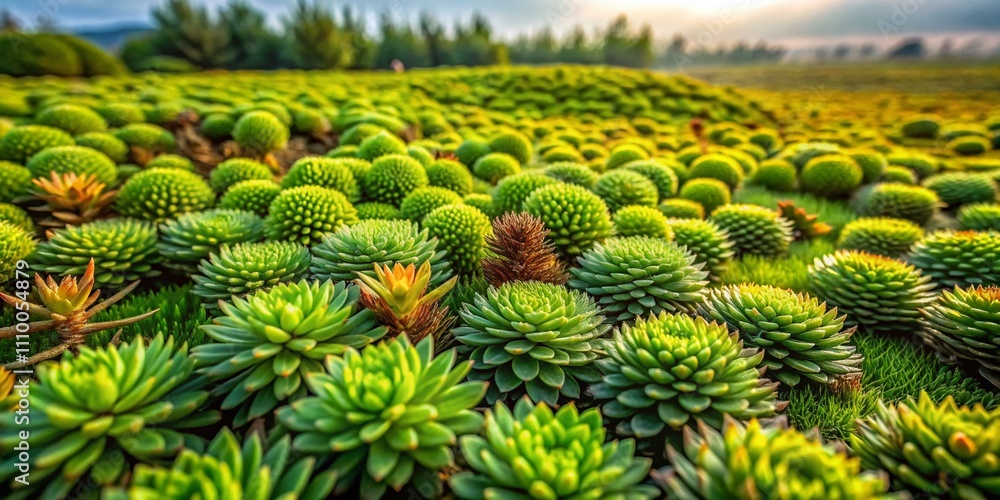 Aerial View of Plants on Green Background, Lush Landscape, Uschnite Plants Aerial View of Plants on Green Background, Lush Landscape, Uschnite Plants