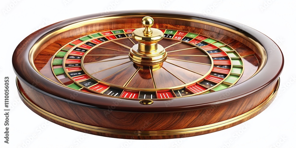 Naklejka premium Casino Roulette Wheel 3D Render Isolated White Background