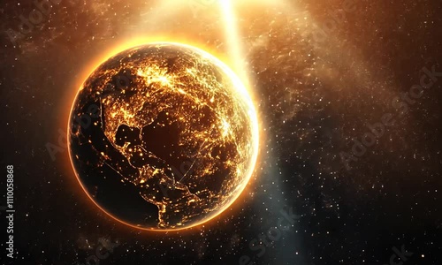 Luminous Globe: Urban Lights in Space with Cosmic Ray.