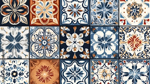 A Collection Of Ornate Floral Tile Designs