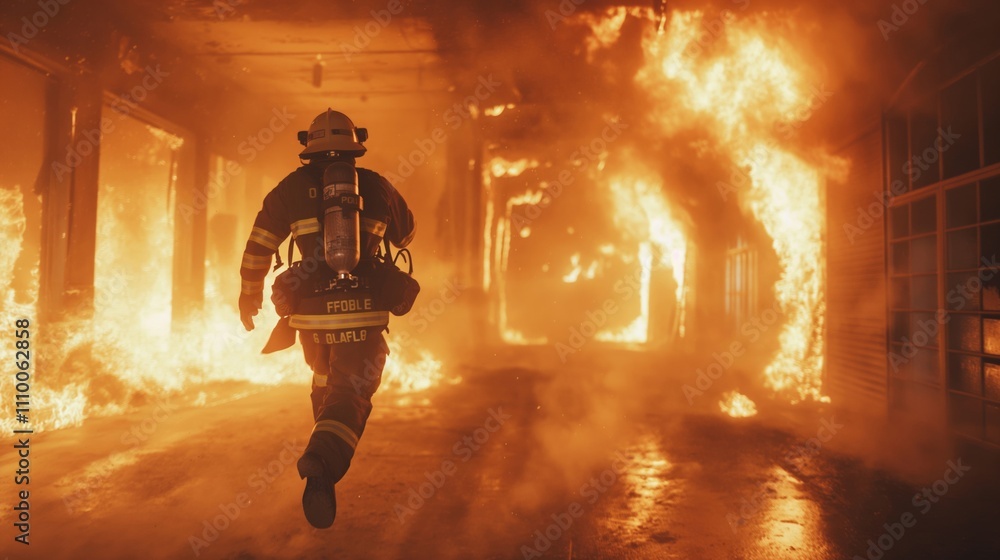 brave fireman in the hot fire brave fireman in the hot fire