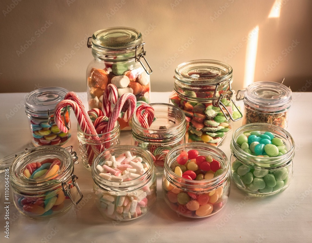 Festive Flat Lay with Peppermint Sticks Festive Flat Lay with Peppermint Sticks