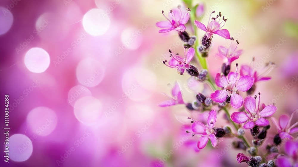 Delicate Pink Flowers with Soft Bokeh Background in Spring Season Delicate Pink Flowers with Soft Bokeh Background in Spring Season