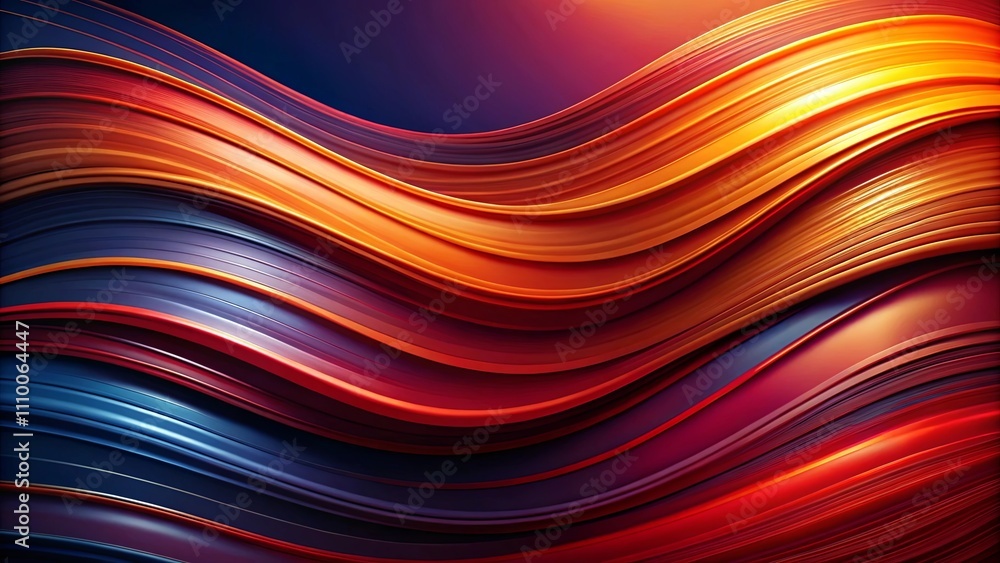 Obraz premium Abstract Swirling Waves of Deep Red, Orange, and Blue Hues