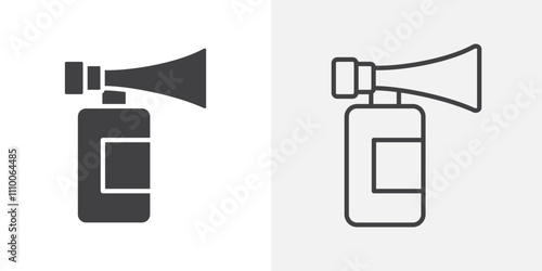 Air horn icon vector set. Black and white.