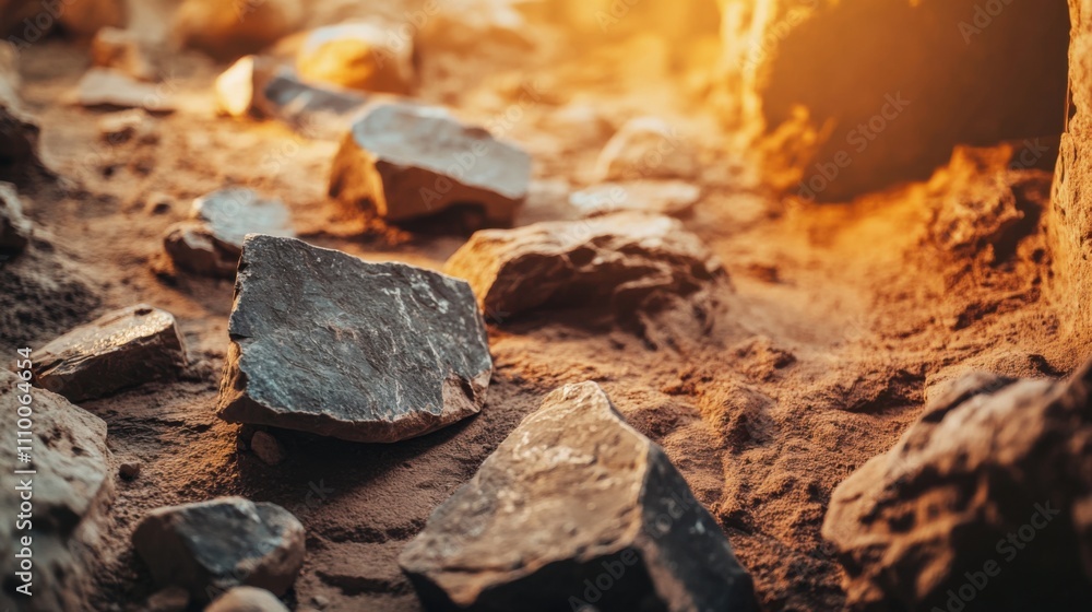 Close-up of ancient stone tools, sharp flint knives, and polished axes on a weathered wooden surface, symbolizing prehistoric craftsmanship and the dawn of human ingenuity. Close-up of ancient stone tools, sharp flint knives, and polished axes on a weathered wooden surface, symbolizing prehistoric craftsmanship and the dawn of human ingenuity.