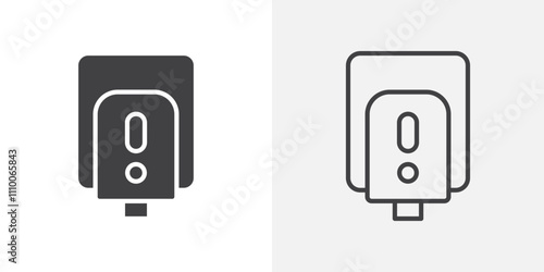 Electrical soap box icon vector set. Black and white.