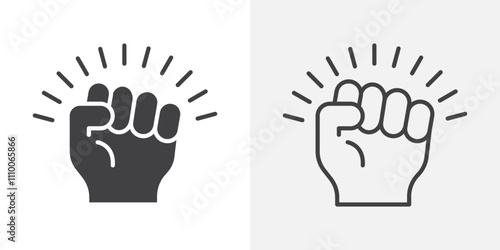 Empowerment icon vector set. Black and white.