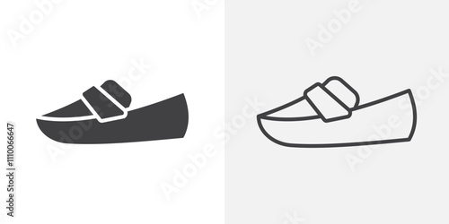 Loafer icon vector set. Black and white.