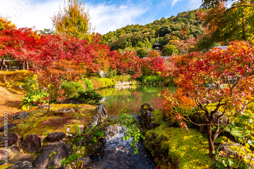 Eikando temple gardens in autumn, Kyoto, Japan