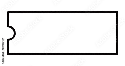 手書き線のシンプルなクーポンバウチャーのアイコンベクター（白）