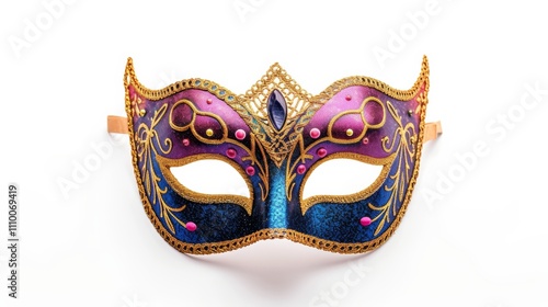 Mardi Gras carnaval mask isolated on white photo