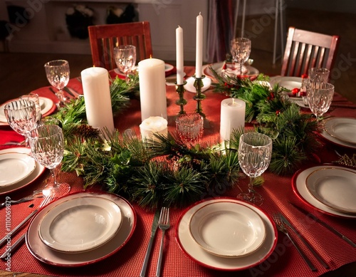 Elegant Holiday Dining Scene photo