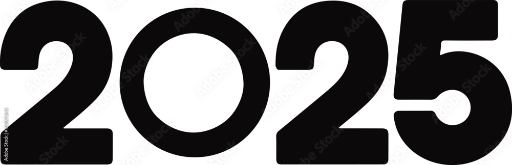 2025 new year icon on white background. Flat style. Vector illustration. 2025 new year icon on white background. Flat style. Vector illustration.